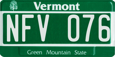 VT license plate NFV076
