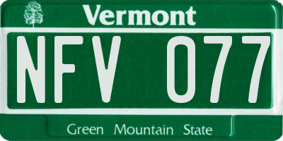 VT license plate NFV077