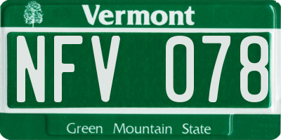 VT license plate NFV078
