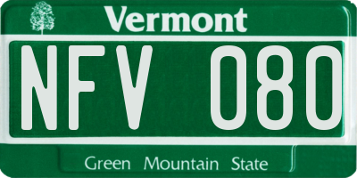 VT license plate NFV080