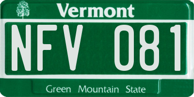 VT license plate NFV081