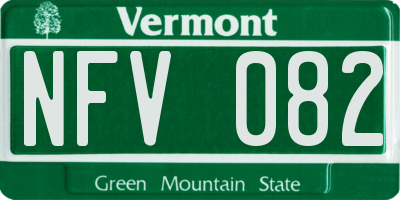 VT license plate NFV082