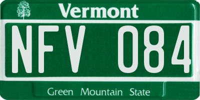 VT license plate NFV084