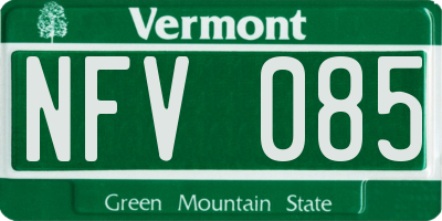 VT license plate NFV085