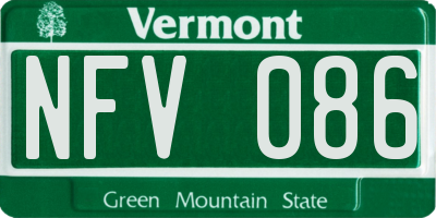 VT license plate NFV086