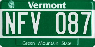 VT license plate NFV087