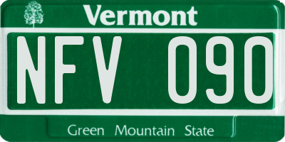 VT license plate NFV090