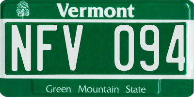 VT license plate NFV094
