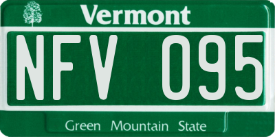 VT license plate NFV095