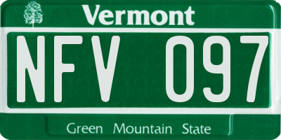 VT license plate NFV097