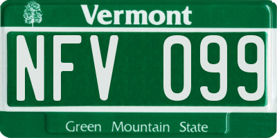 VT license plate NFV099
