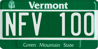 VT license plate NFV100