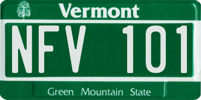 VT license plate NFV101