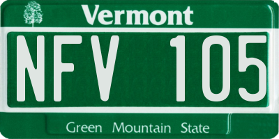 VT license plate NFV105