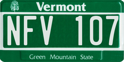 VT license plate NFV107