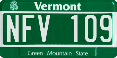 VT license plate NFV109