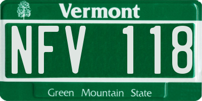 VT license plate NFV118