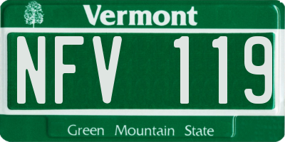 VT license plate NFV119