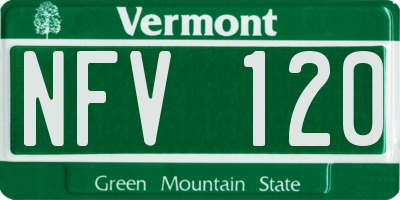 VT license plate NFV120