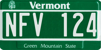 VT license plate NFV124