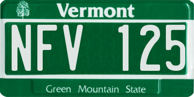 VT license plate NFV125