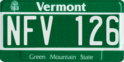 VT license plate NFV126