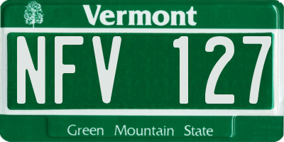 VT license plate NFV127