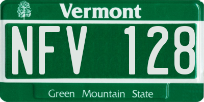 VT license plate NFV128