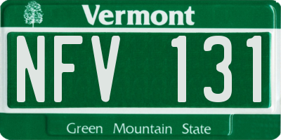 VT license plate NFV131