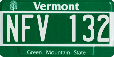 VT license plate NFV132
