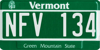 VT license plate NFV134