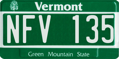 VT license plate NFV135