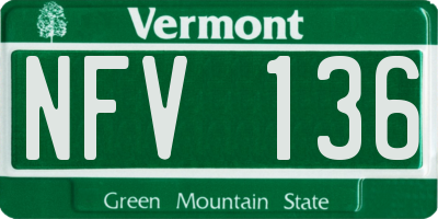 VT license plate NFV136