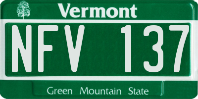 VT license plate NFV137