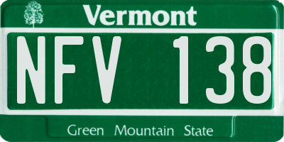VT license plate NFV138