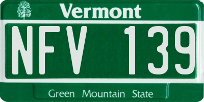 VT license plate NFV139