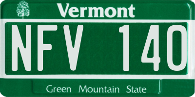 VT license plate NFV140
