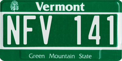 VT license plate NFV141