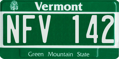 VT license plate NFV142