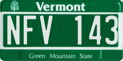 VT license plate NFV143