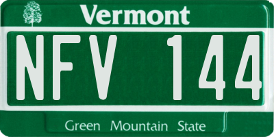 VT license plate NFV144