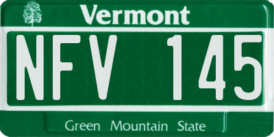 VT license plate NFV145