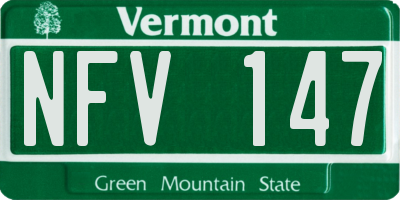 VT license plate NFV147