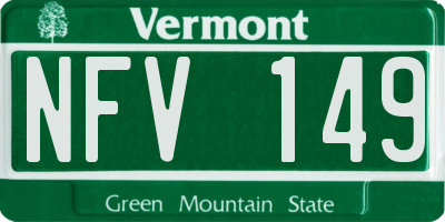 VT license plate NFV149