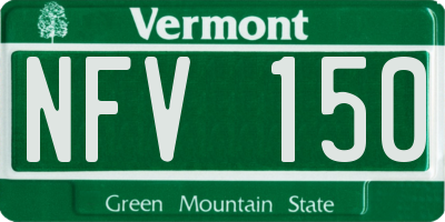 VT license plate NFV150