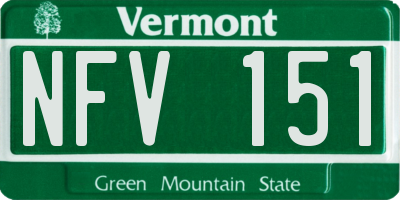 VT license plate NFV151