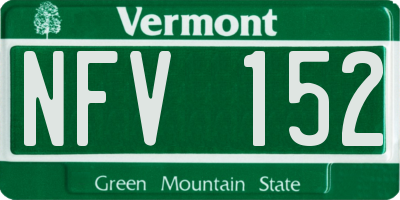 VT license plate NFV152