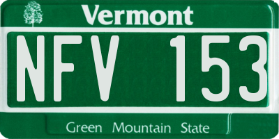 VT license plate NFV153