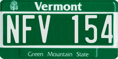 VT license plate NFV154
