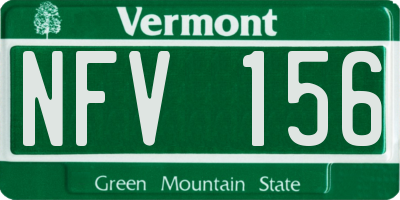 VT license plate NFV156